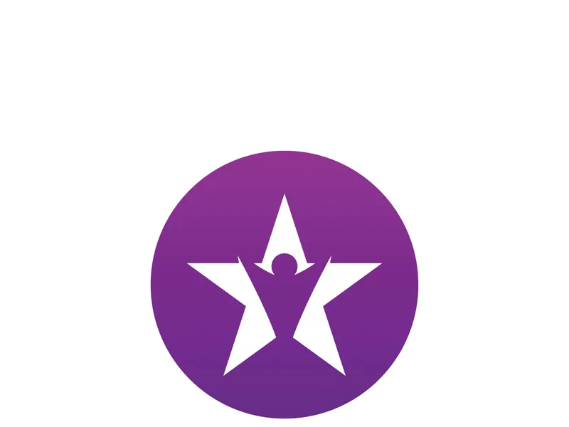 People star logo design to achieve a success or dream.