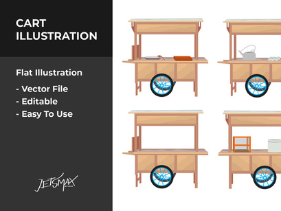 Gerobak food stall vector bundle