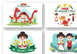 13 Happy St David's Day Illustration