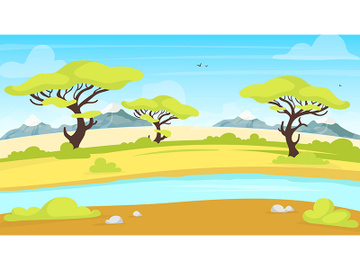 African landscape flat vector illustration preview picture