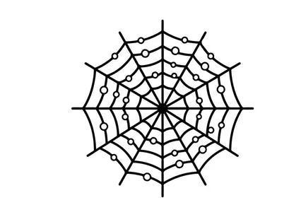 Geometric mandala pattern with intricate web design. Symmetrical black and white line art for digital and print media.