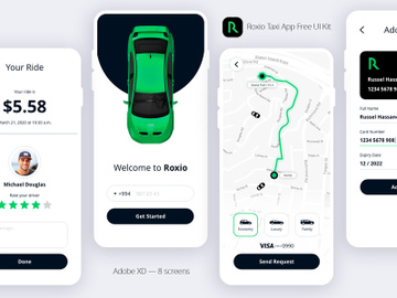 Taxi App Free XD UI Kit preview picture
