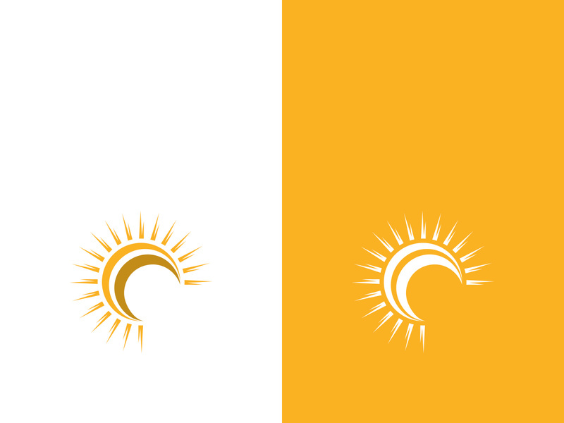 Creative sun concept logo illustration design template