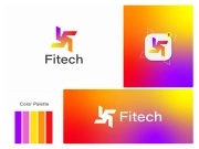 Lettermark Logo - Letter F Logo - Gradient Logo - Business Logo Design