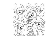 Children playing joyfully vector illustration flat design