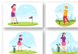 12 Golf Sport Illustration