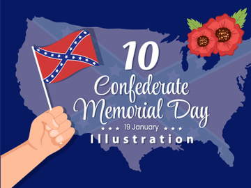 10 Confederate Memorial Day Illustration preview picture