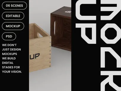 Wooden Fruit Crate Mockup
