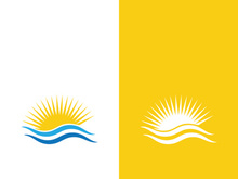 Creative sun concept logo illustration design template