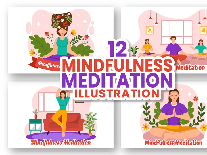 12 Mindfulness Meditation Illustration