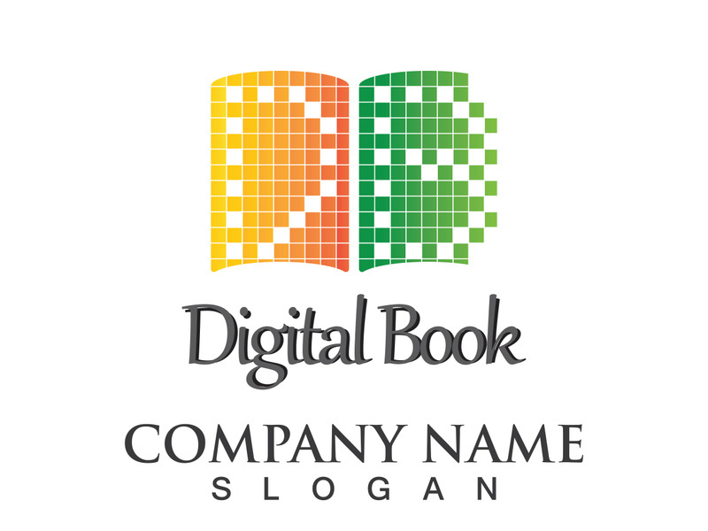 Digital book logo technology vector icon design