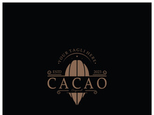 cocoa logo,cocoa bean,cocoa tree,cocoa branches and leaves,chocolate mix on white background,vintage,modern,simple,minimalist icon illustration template design vector