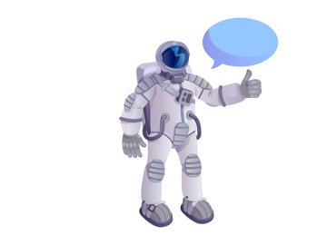 Astronaut showing thumb up flat cartoon vector illustration preview picture