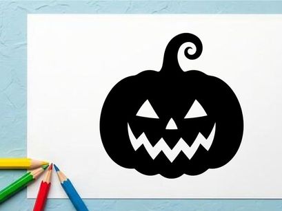 Cute Halloween Jack-o'-Lantern with Spooky Face for Fall Decor
