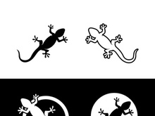 Lizard Chameleon Gecko Silhouette black vector