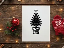 Decorative Christmas Tree in a Gift Bag for Holiday Celebrations