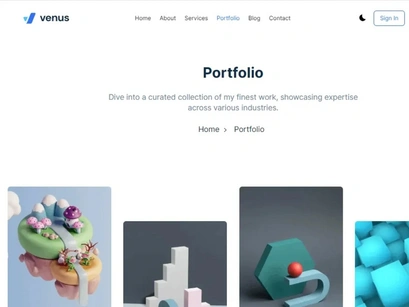 Venus Free Next.js Website Template