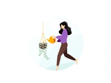 A girl water for plan