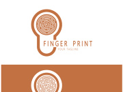 simple flat fingerprint logo,for security,identification,badge,emblem,business card,digital,vector