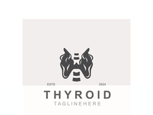 Thyroid Gland human Endocrine System structure logo thyroid care simple template design