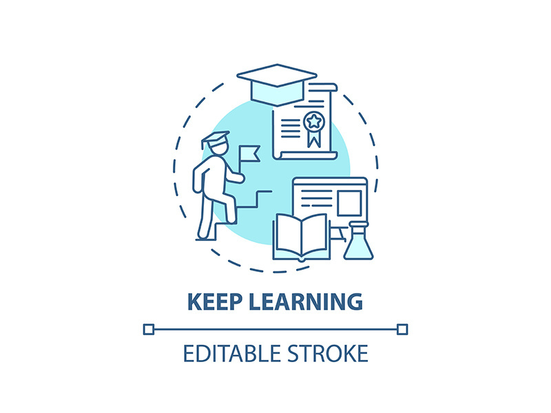 Keep learning concept icon