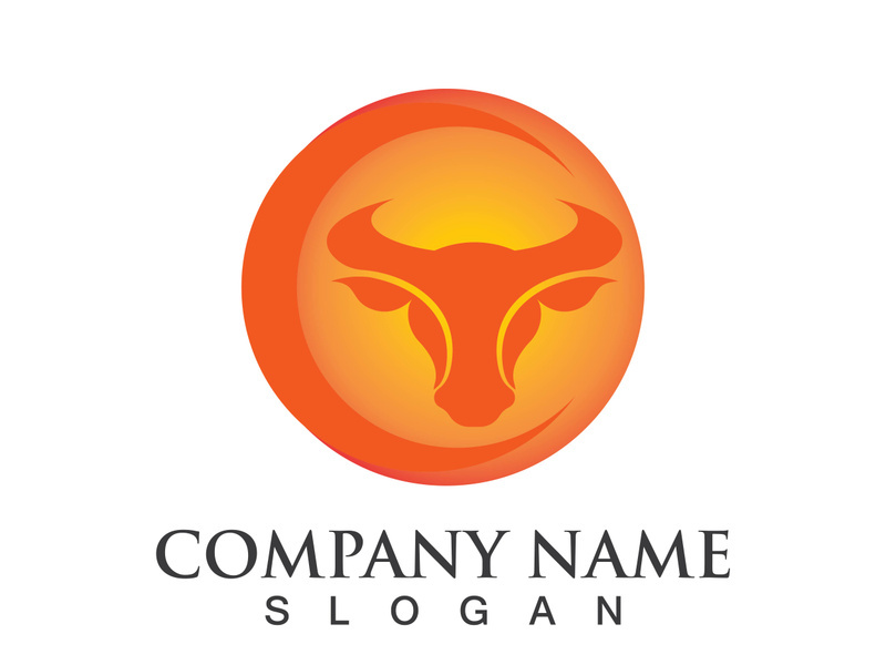 Bull head logo vector icon design illustration
