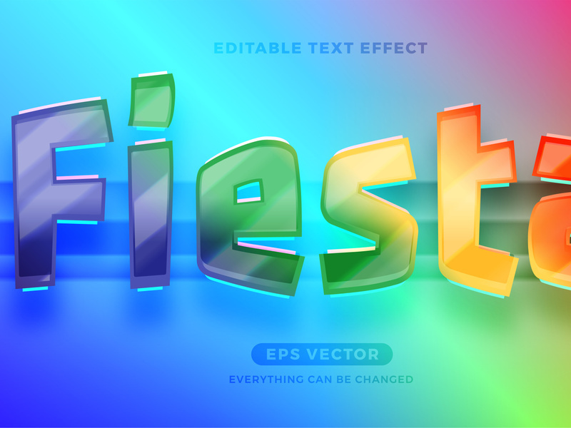 Fiesta editable text effect style vector template