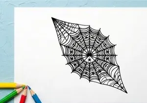 Intricate Spider Web with Dew Drops on Black Background