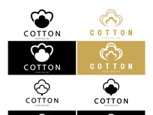 Soft natural organic cotton flower plant logo for cotton plantations, industries,business,textile,clothing and beauty,vector