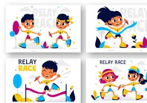8 Relay Race Sports Illustration