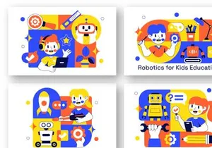 10 Robotics Kids Education Illustration