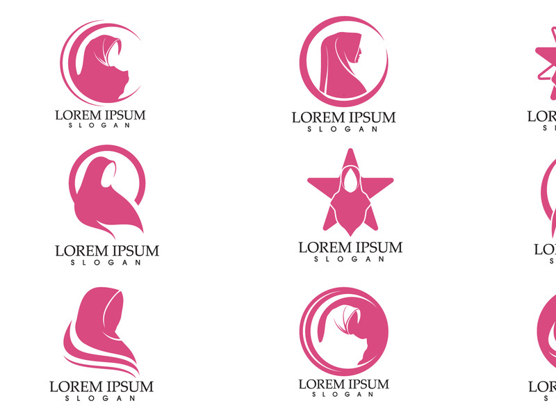 Hijab woman  logo element