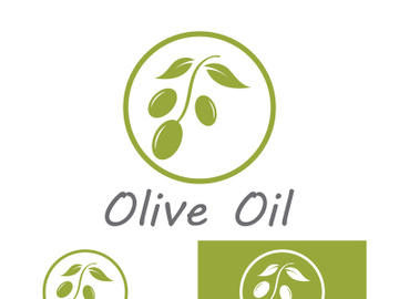 Branched olive fruit logo with creative idea. preview picture