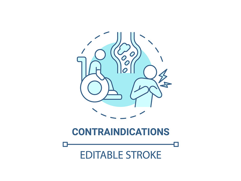 Contraindications blue concept icon