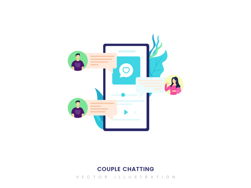 Couple Chatting illustration concept