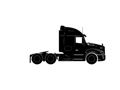 Silhouette of a semi truck with trailer