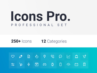 Icons Pro. 250+ Vector line icons