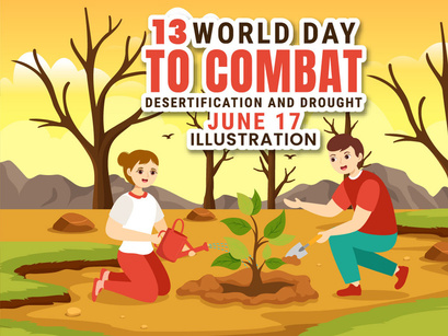 13 World Day to Combat Desertification and Drought Illustration