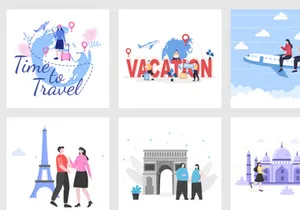 28 Travel Agency Around The World Vector Illustration