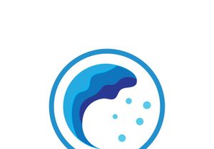Ocean water wave wave logo design.