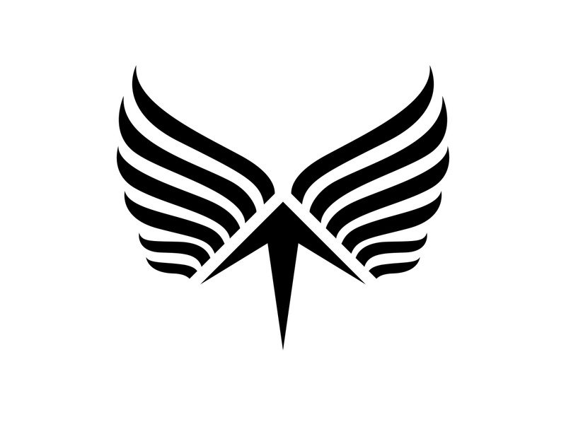 Black wing falcon bird logo