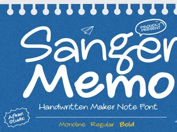 Sanger Memo - Handwritten Marker Note Font preview picture