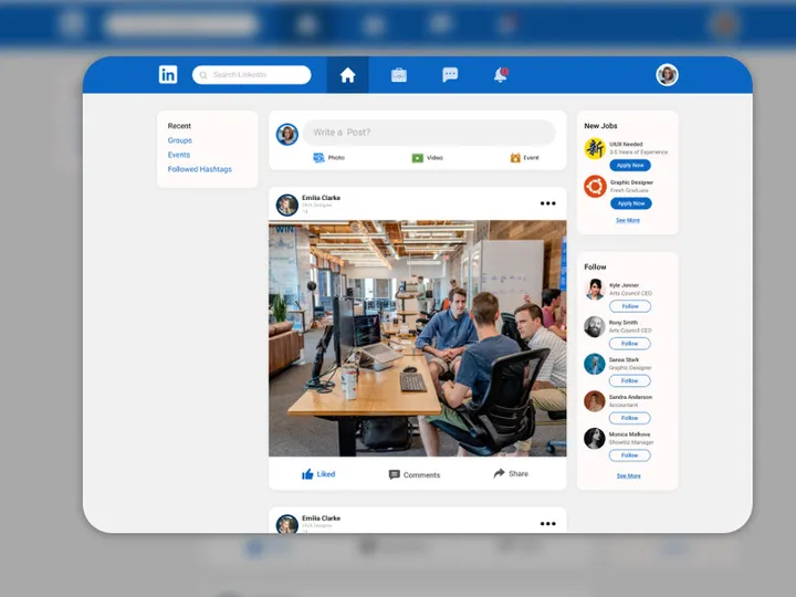 LinkedIn Redesign Homepage
