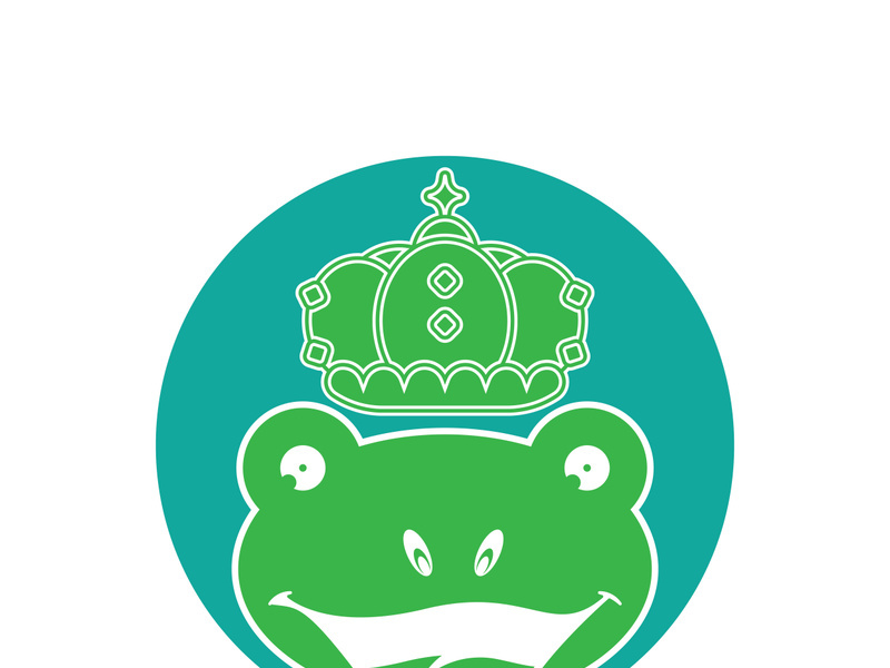 King frog logo icon template design vector illustration