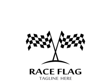 Creative and modern racing flag logo design. preview picture