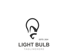 Light bulb creative lamp logo icon and business design bulb digital technology smart idea