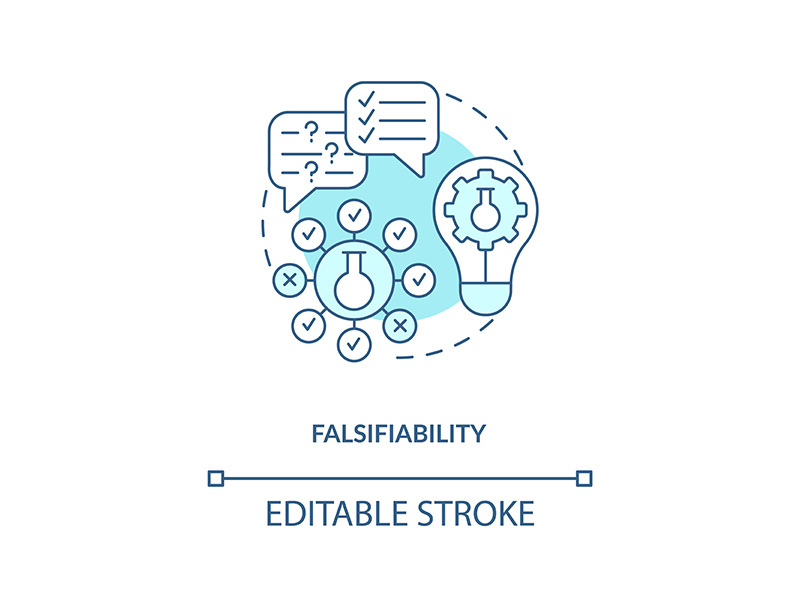 Falsifiability concept icon
