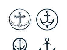 Anchor logo icon boat ship marine navy design vector
