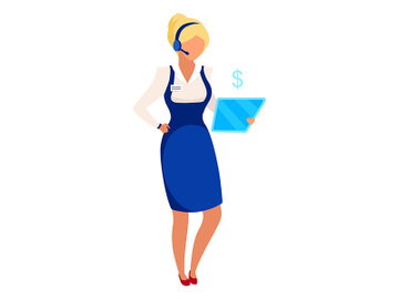 Financial advisor, consultant flat vector illustration preview picture