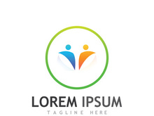 Community of people logo design with creative idea.
